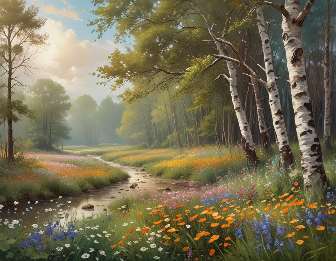 Celestial Blooms in Vibrant Watercolor