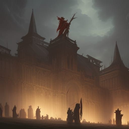 Fearful Medieval King in Dark Fantasy Style