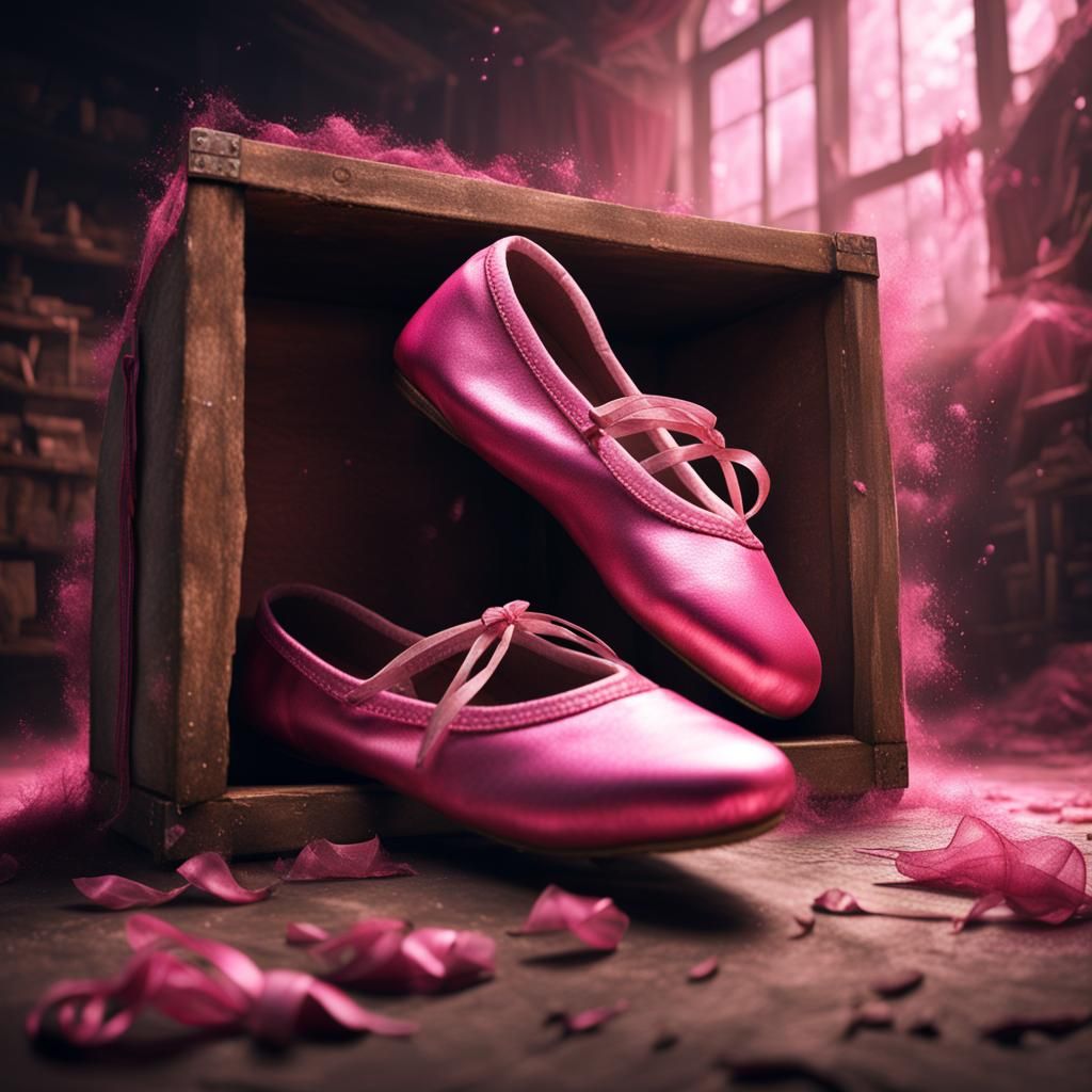 Dusty Attic Ballet Shoes: Detailed Matte Painting