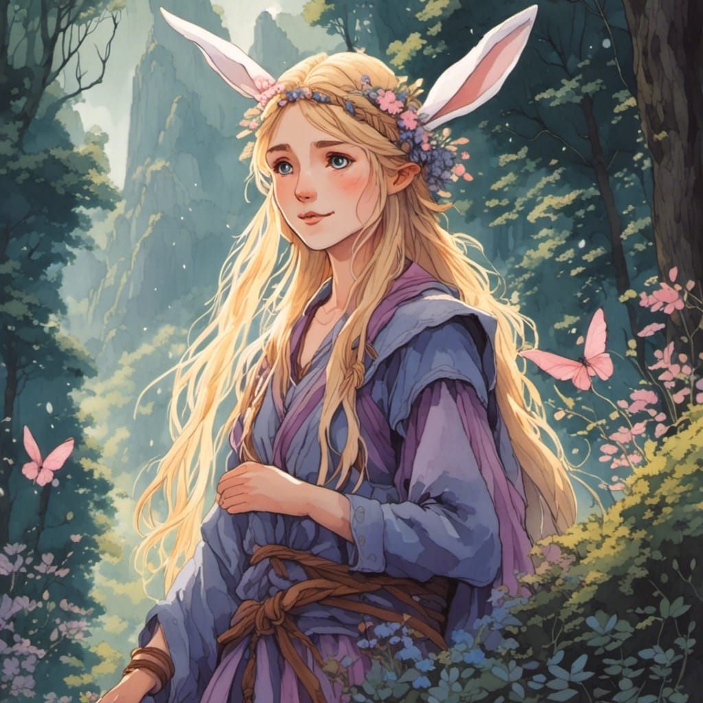 Fairy Barbarian with Wings in Anime Style