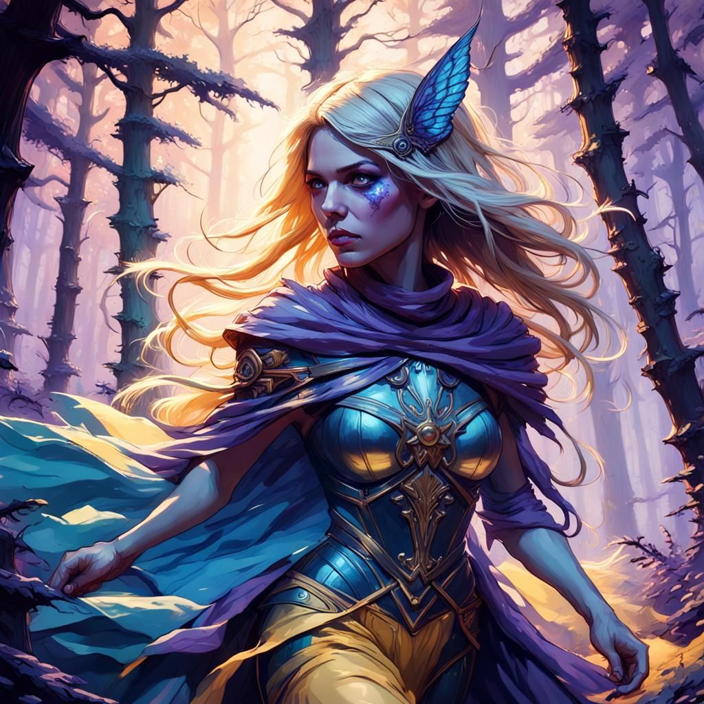 Huntress and Spectre in Mystical Forest