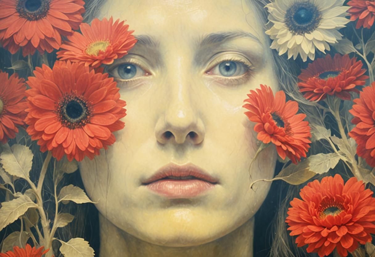 Evocative Grief: A High-Contrast Surreal Image