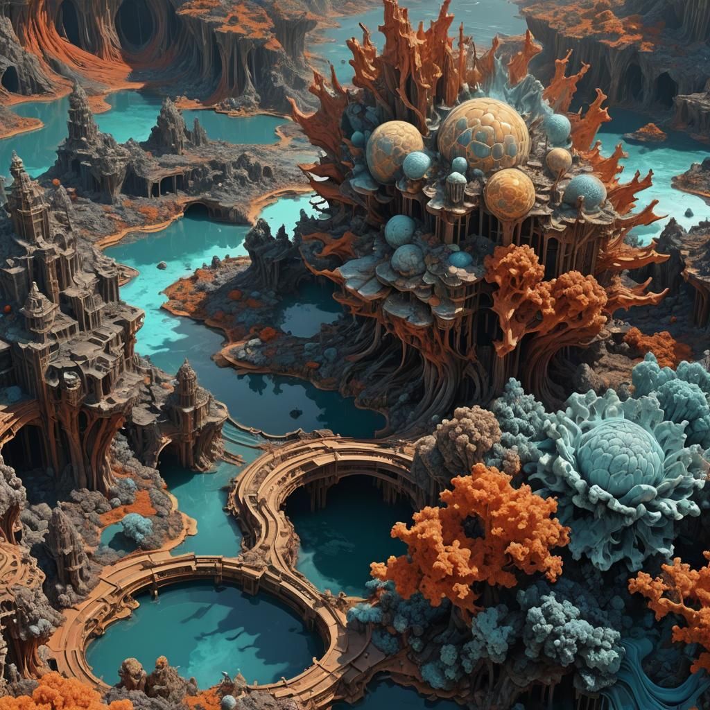 Beautiful Woman Combats Elements in Surreal Landscape