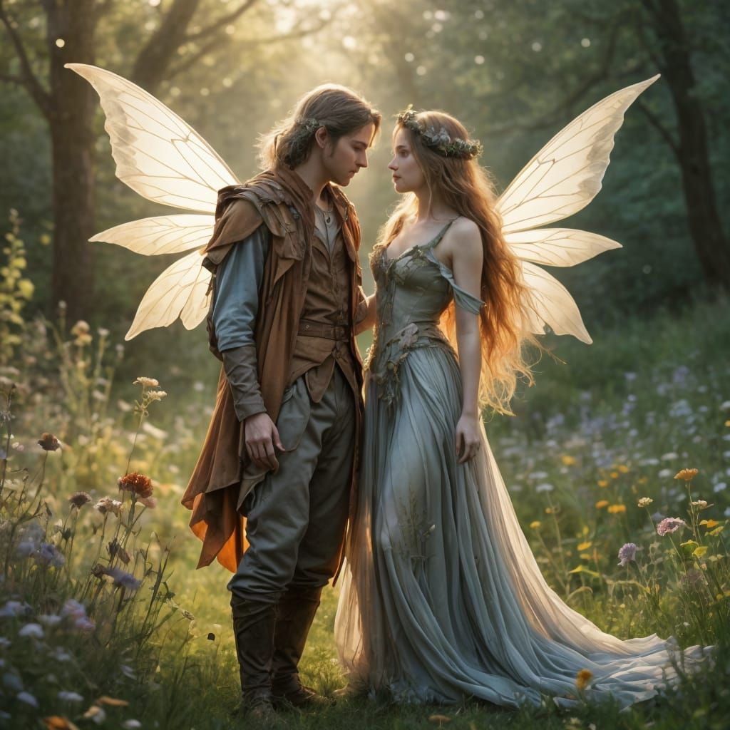 Mystical Creatures in Whimsical Forest Setting