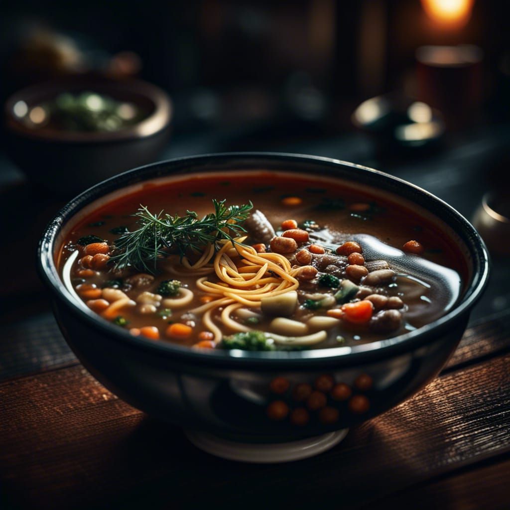Hyperrealistic Soup Bowl in High Definition
