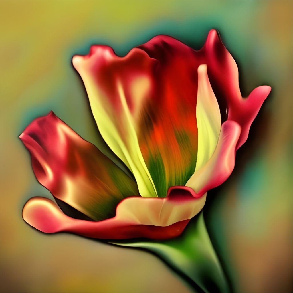 Tulip Resin Wall Art with Embossed Shadows