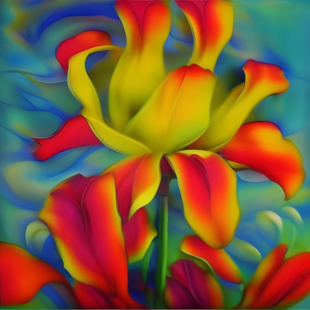 Tulip Resin Wall Art with Embossed Details