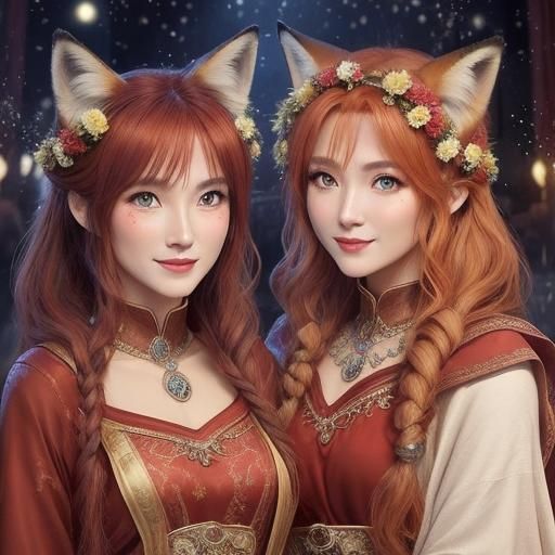 Fox Maidens Dancing in a Transient Dream