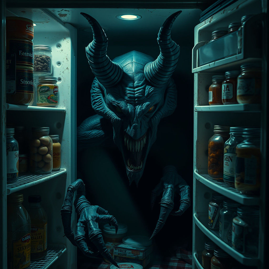 Terrifying Spider-Legged God Lurking in Refrigerator
