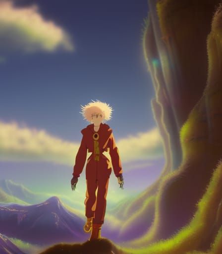 Anime Key Visual of Griffith in Ghibli Style