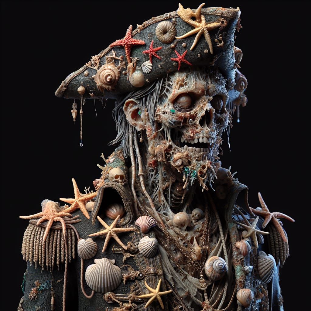 Detailed Zombie Pirate Concept Art