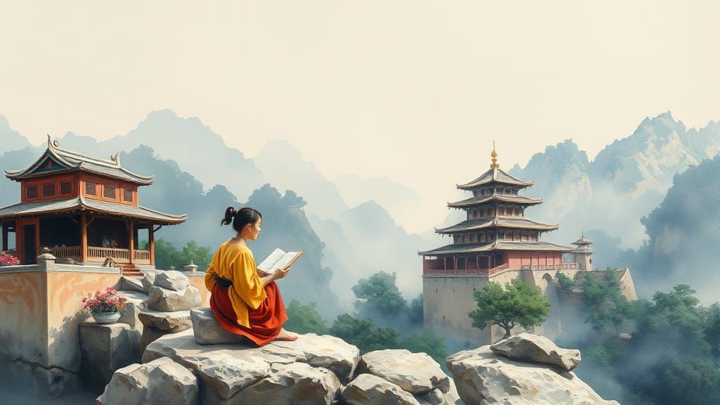 Vibrant Flower Market Scene with Feline Companion