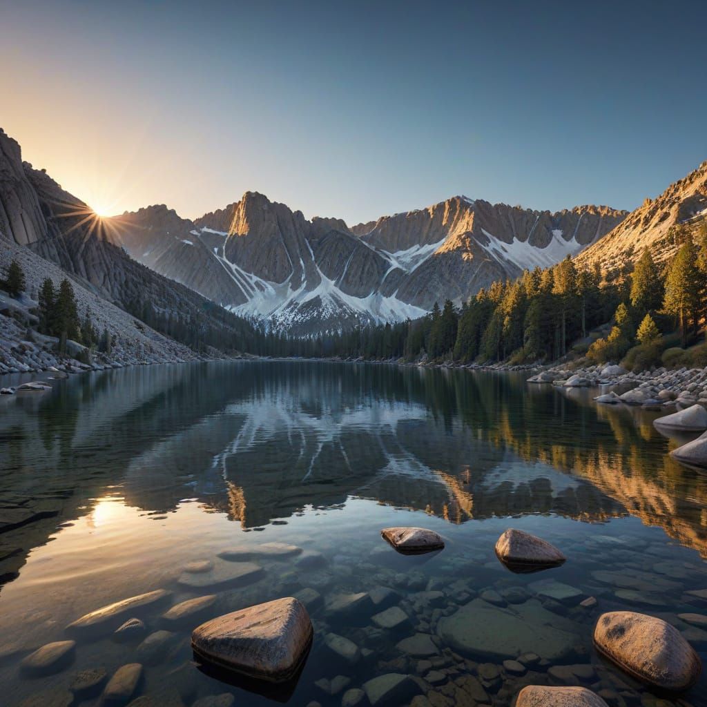 Breathtaking Lake Tahoe Panorama in Golden Hour