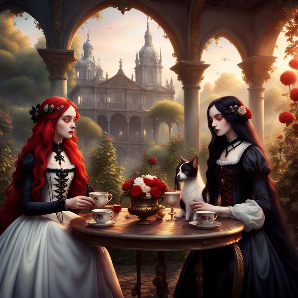 Gothic Goddesses in Baroque Autumn Garden