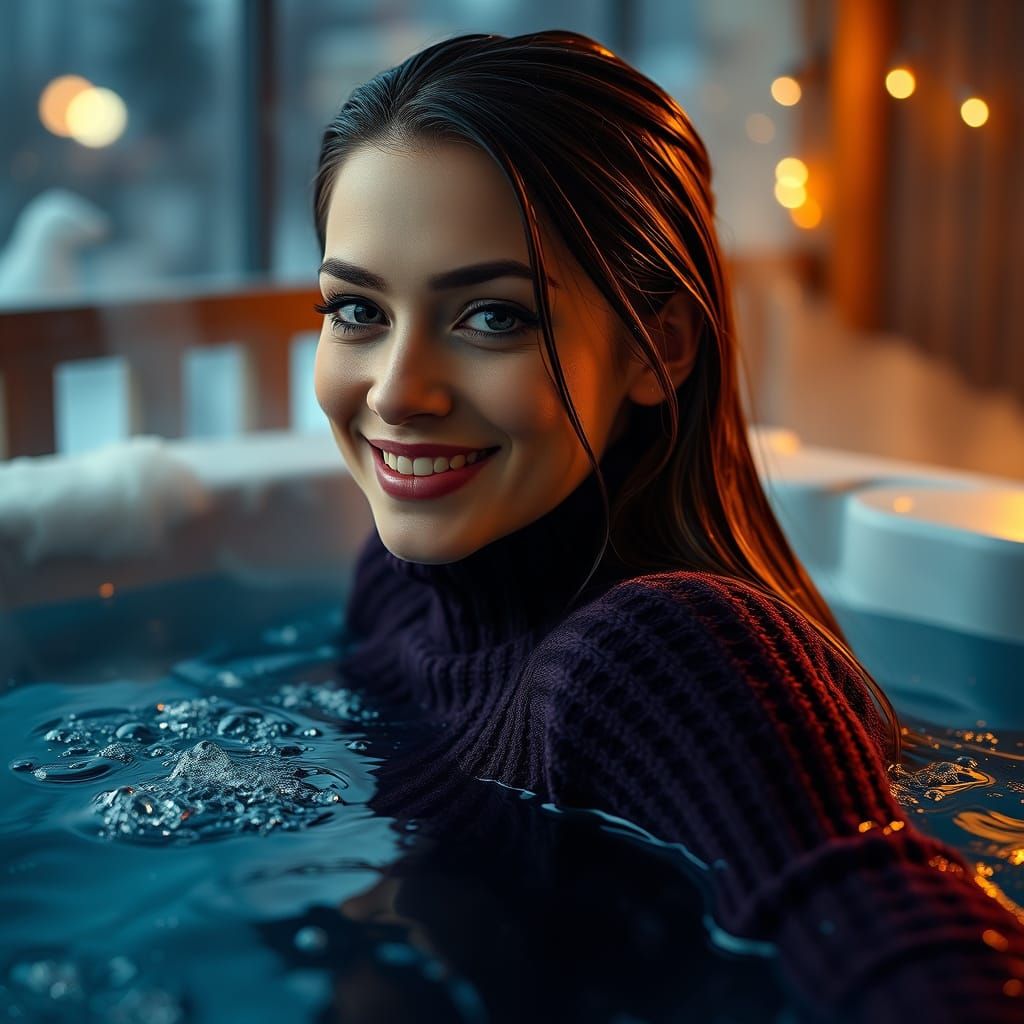 Enchanting Winter Night Portrait
