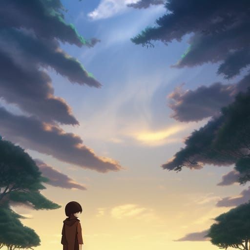 Anime Key Visual in Studio Ghibli Style