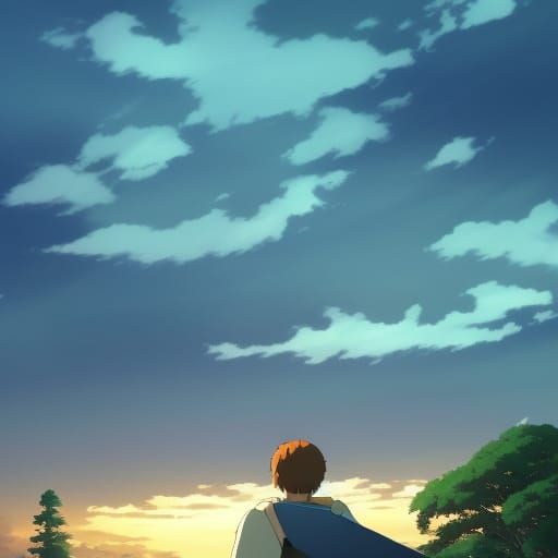 Anime Key Visual in Studio Ghibli Style