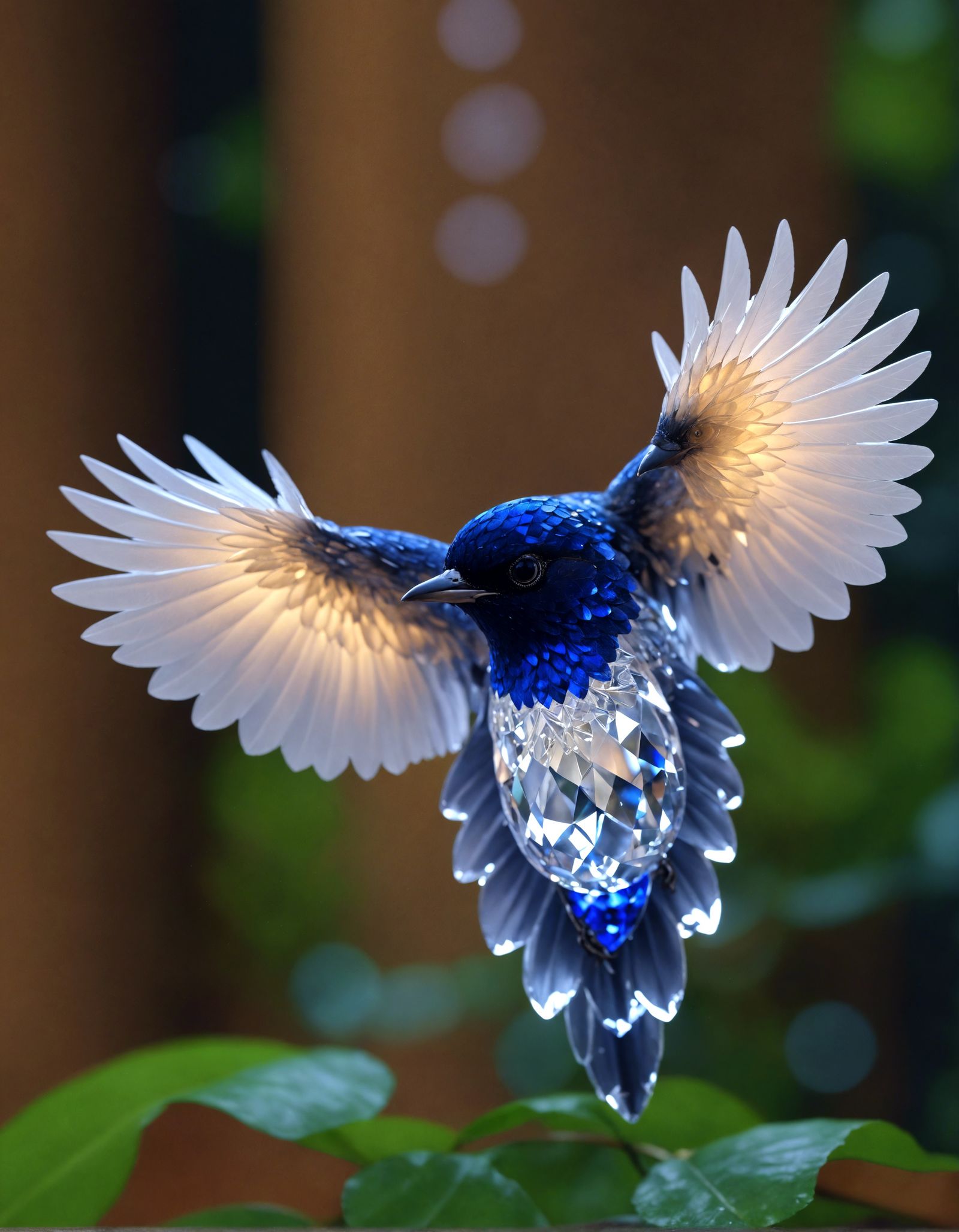 AI Generated Crystal Bird Image