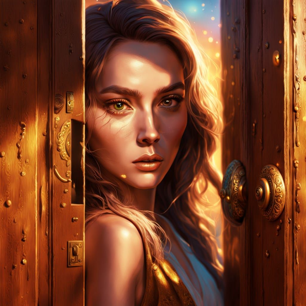 Wooden Door Iris: A Hyperrealistic Portrait