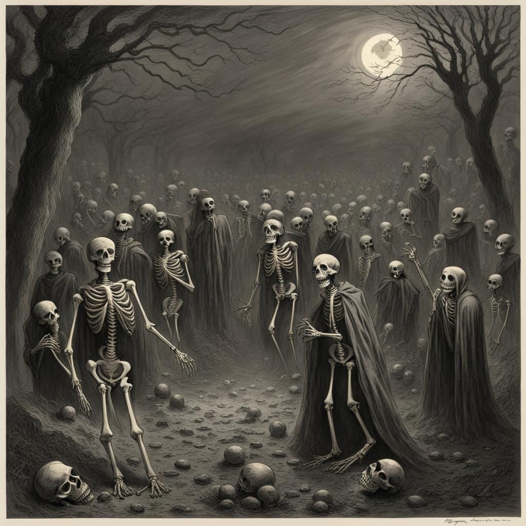 Spooky Skeletons Graveyard Party in Horror Style