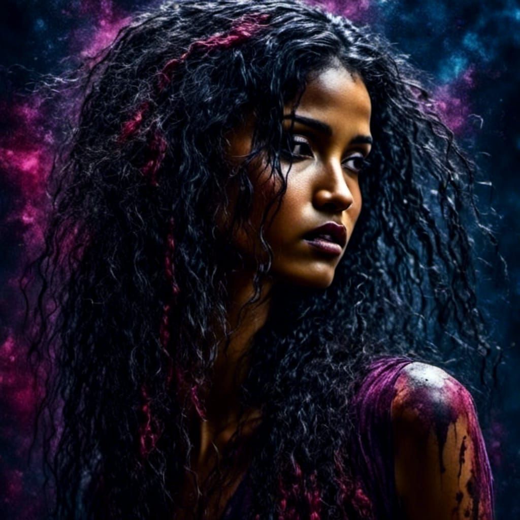 Cyberpunk Grunge Fairy: Artistic Beauty Shot