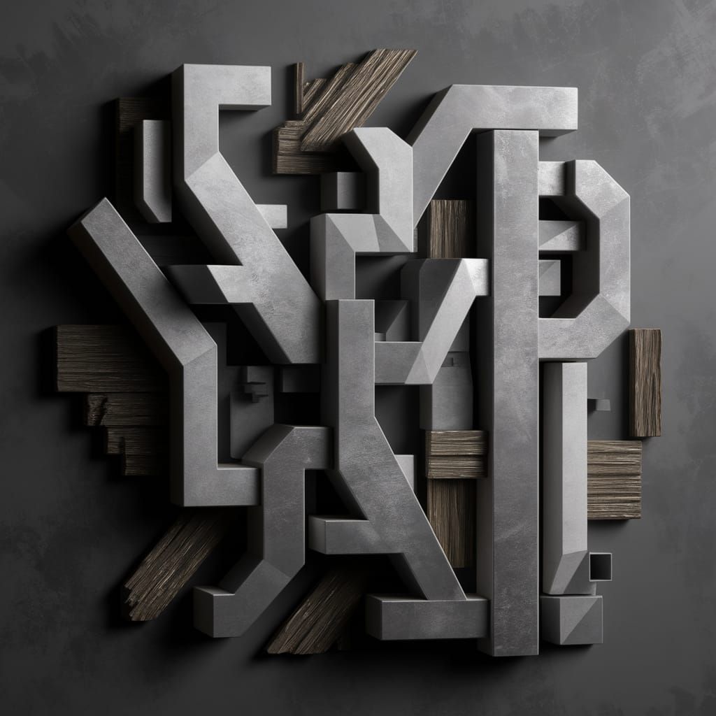 Constructivist Geometric Forms in Monochromatic Style