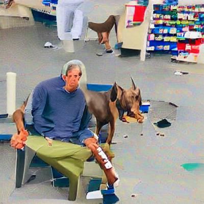 Doberman Smoking Blunt: Humorous Anthropomorphic Scene