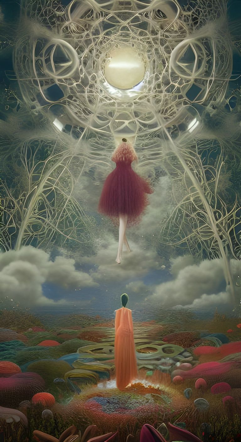 Surreal Ghostly Figure in Dreamlike Fairytale, Detailed Digi...