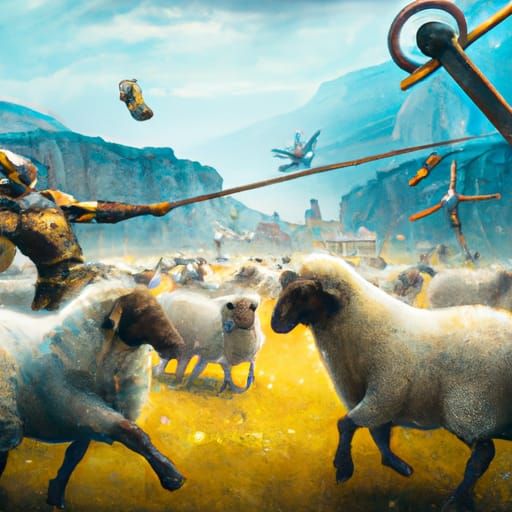 Epic Sheep Jousting Match: Digital Matte Painting