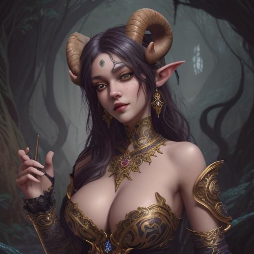 Enchanting Satyr with Golden Ornamentation