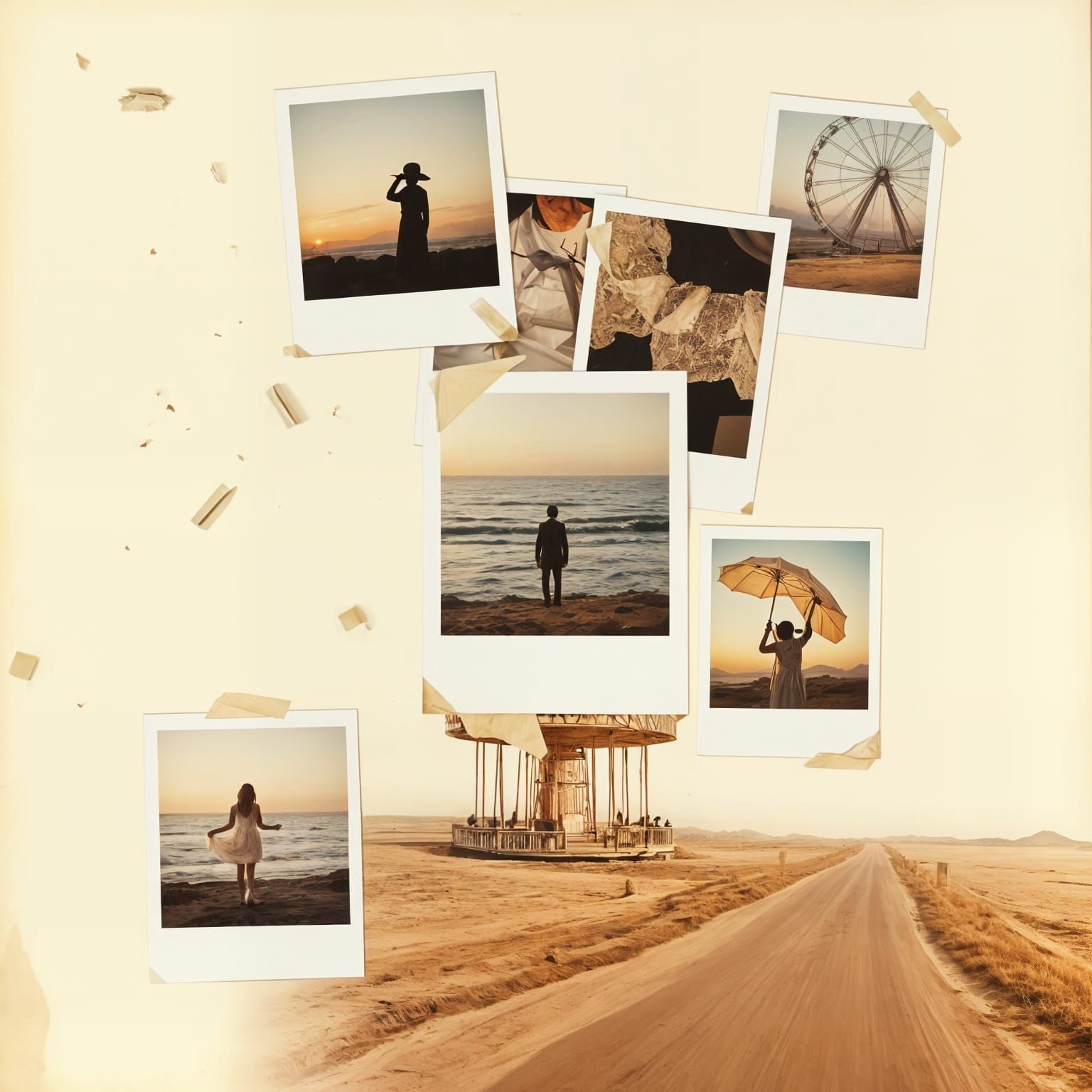 ** A collage, a collection of different photographs. **

This collage is a quiet reverie - a constellation of memories t...