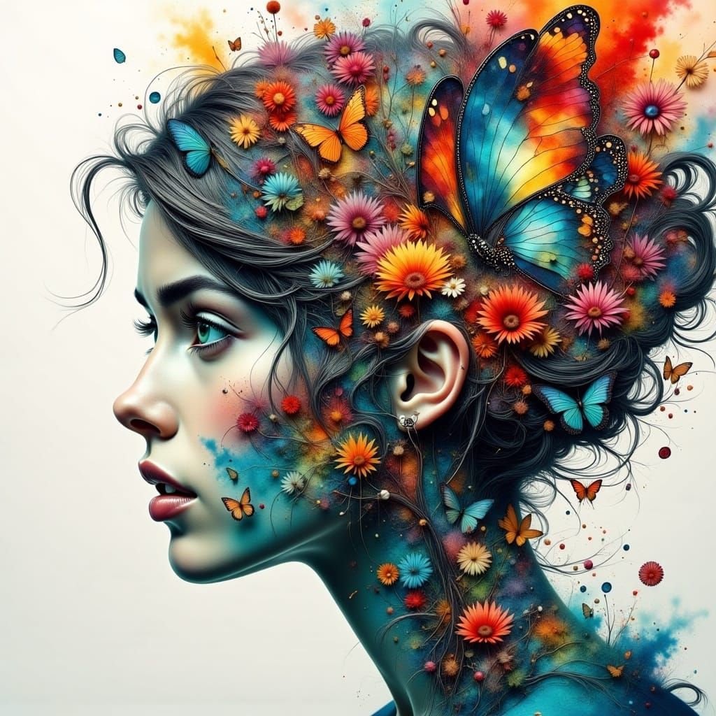 Surreal Dreamlike Photo in Watercolor and Ink