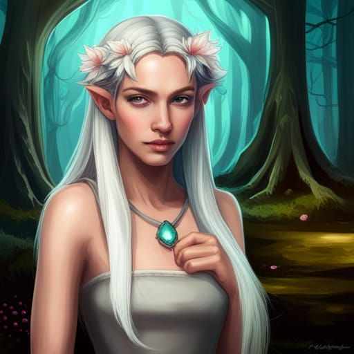 Victorian Elf Fairy in Enchanted Woodland