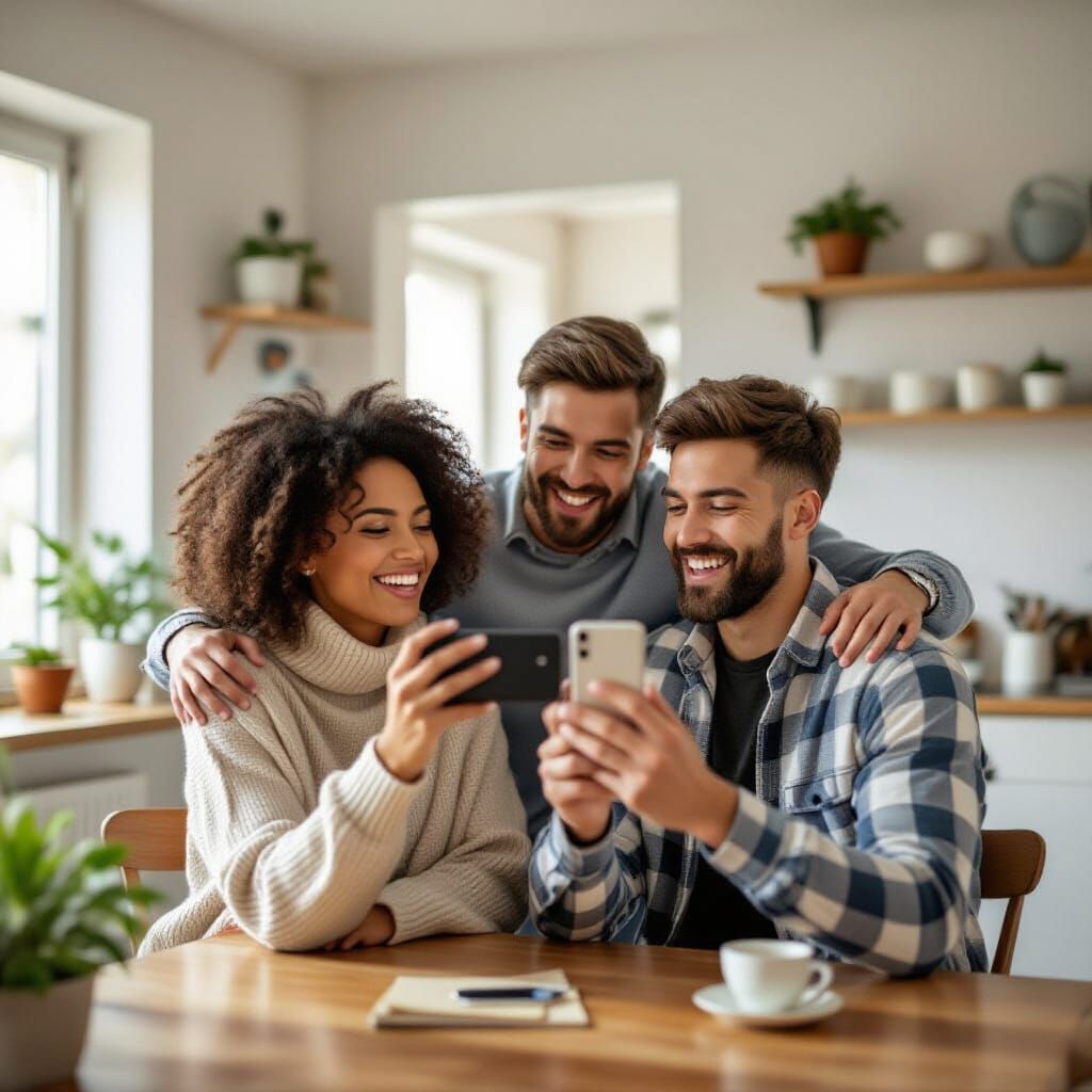 Mother Photographs Adult Sons