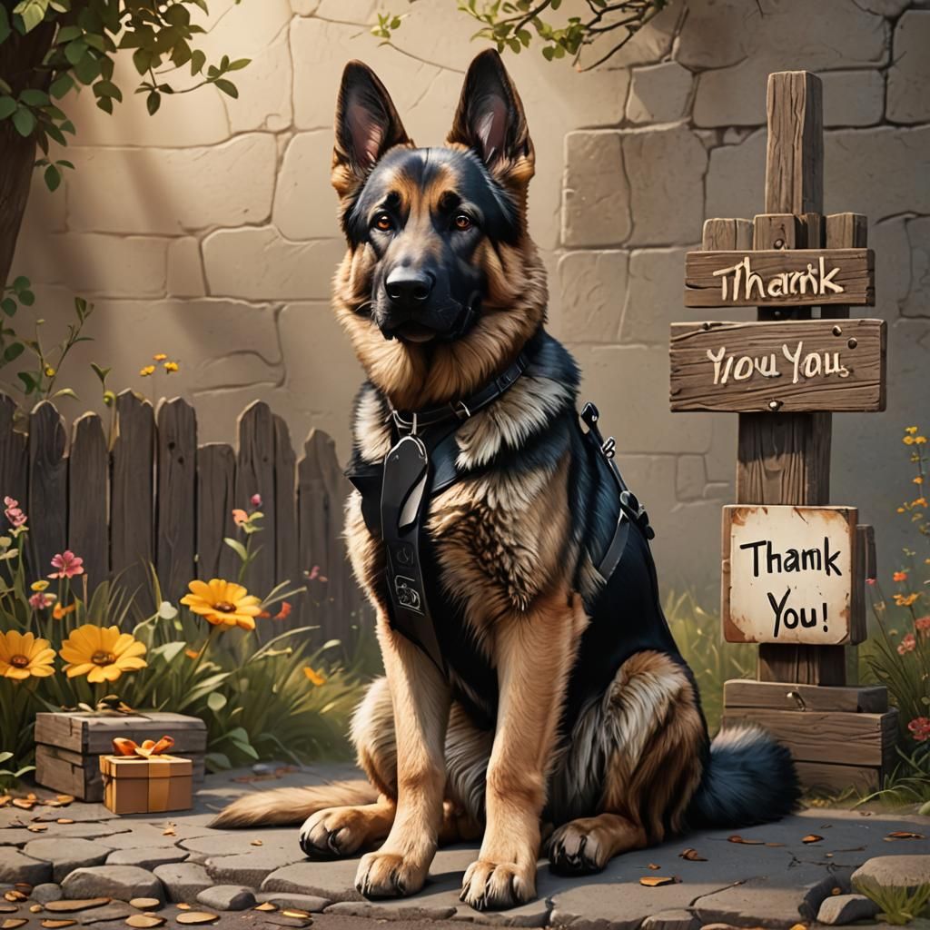 Adorable German Shepherd Says Thank You
