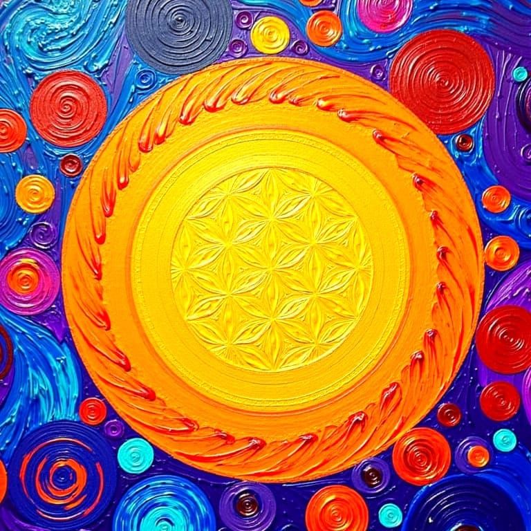 Vibrant Geometric Art: Time and Space Creation