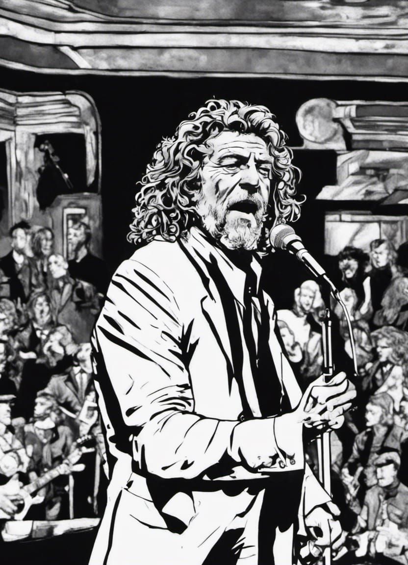 Robert Plant in Sin City Comic Book Style