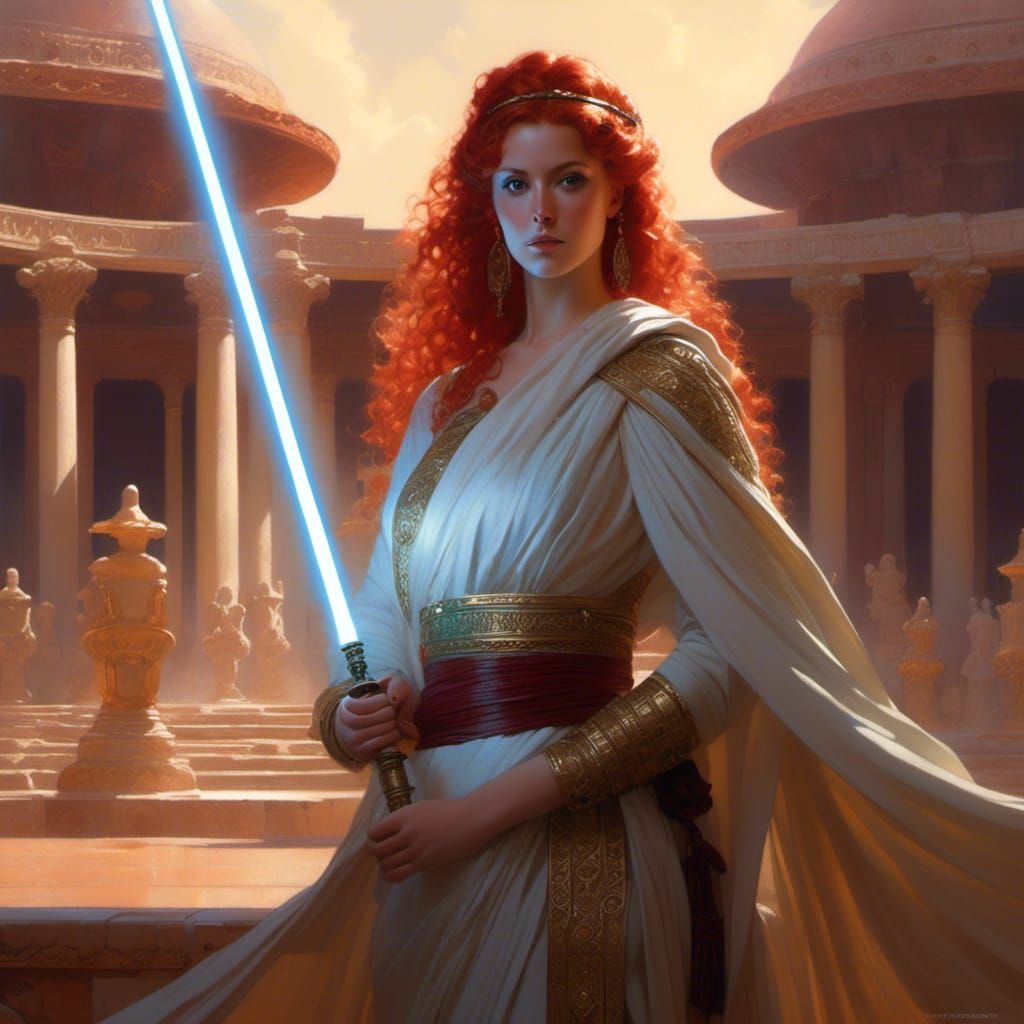 Jedi Lady Portrait in Rococo Style