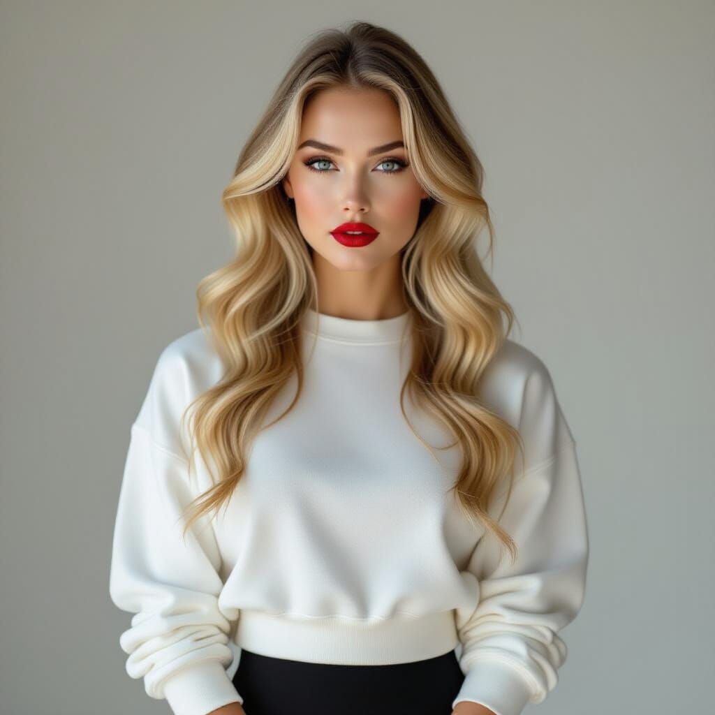 Dominant Ballerina in Silk: Photorealistic Editorial Portrai...