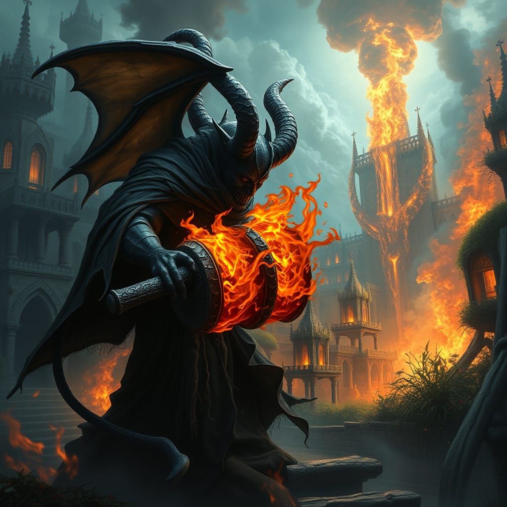 Demonic Bellows Ignite Heaven in Matte Painting
