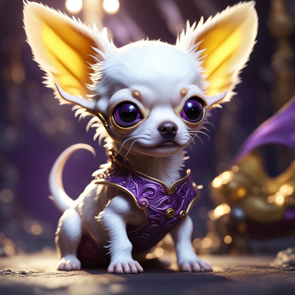 Chihuahua Dragon Cub: Dark Fantasy Concept Art