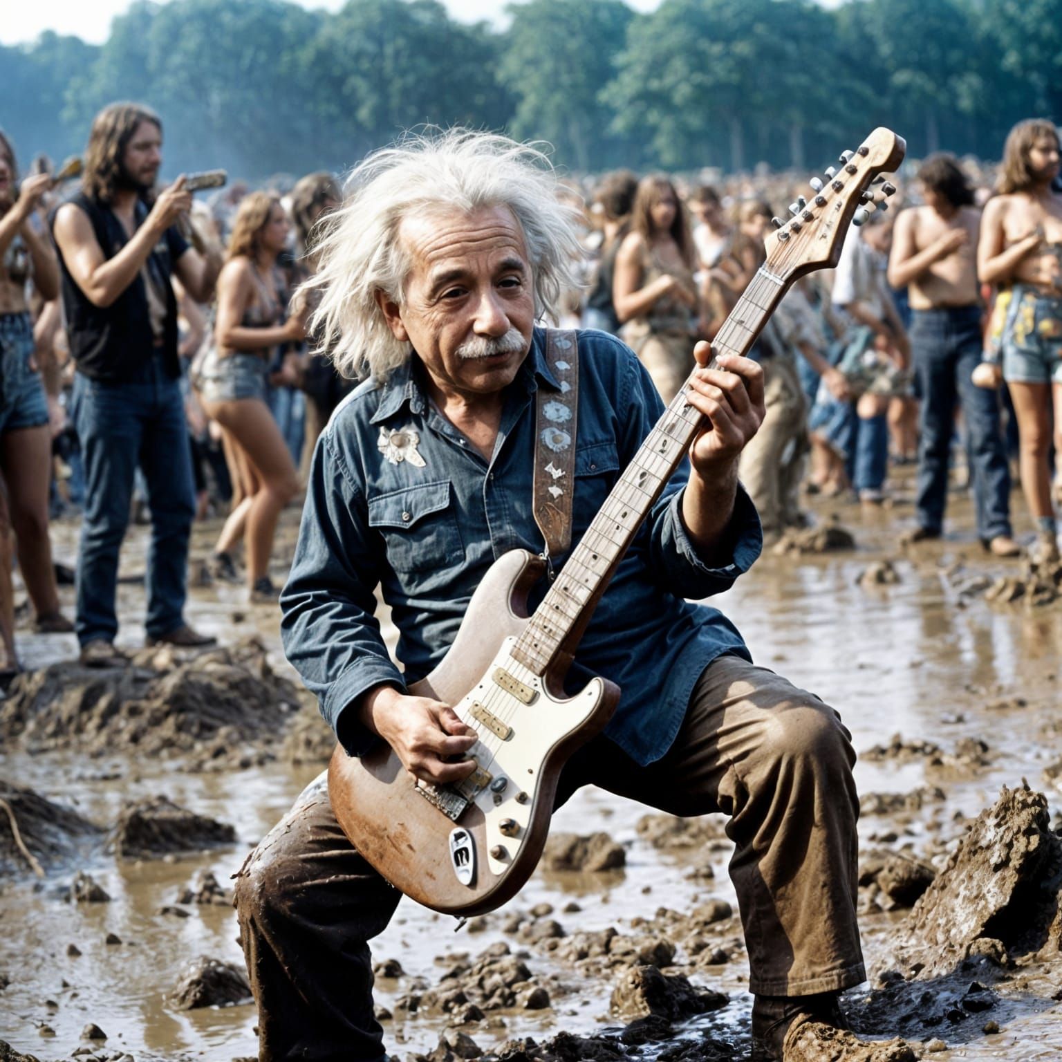 Einstein Rocks Woodstock: Equations and Electric Guitar