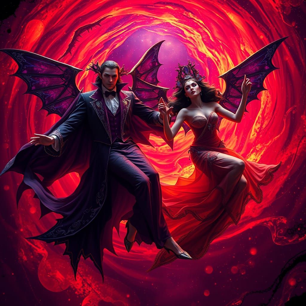 Dark Fantasy Vampires in a Blood Red Galaxy