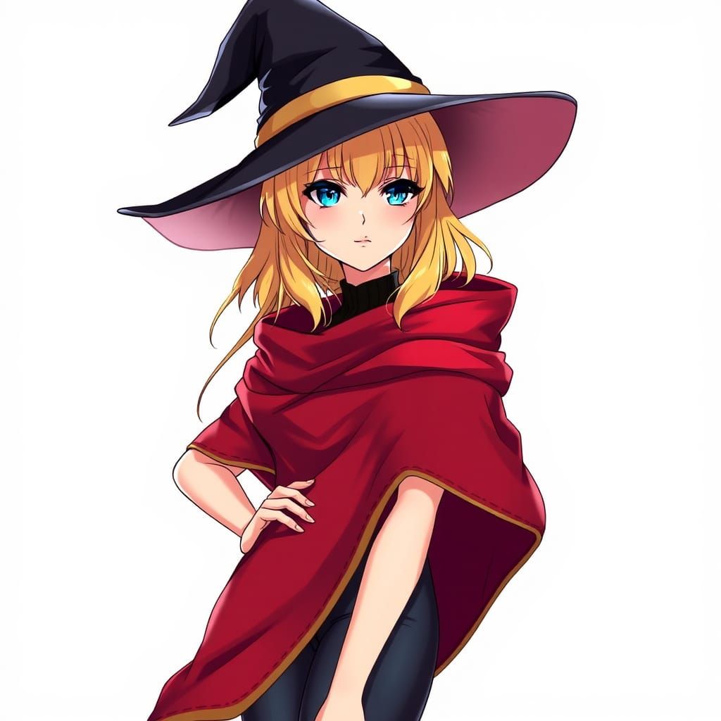 Enchanting Witch in Persona-Style Anime Aesthetic