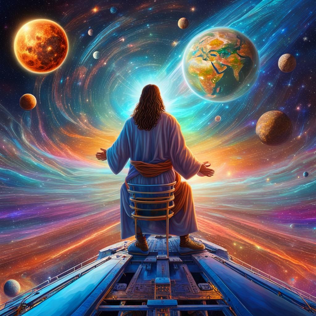 Jesus Christ Rides Rocket to Space: Cosmic Art