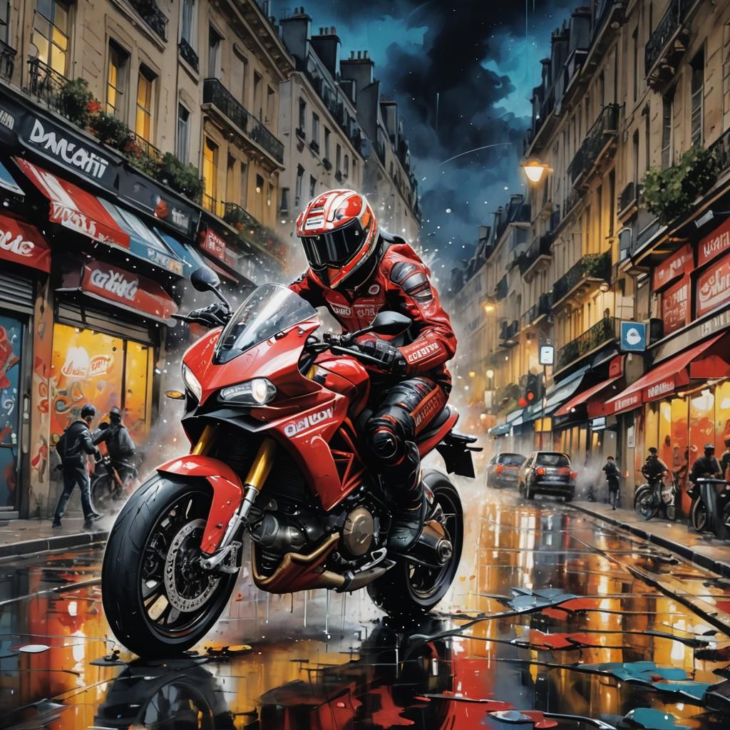 Ducati Races Through Paris in Graffiti Art Style