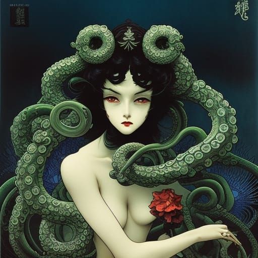 Manga Tentacle Monster by Suehiro Maruo - Horror Art