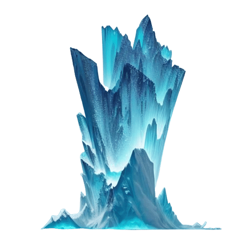 Hyperrealistic Iceberg and Human Figure in Splash Art