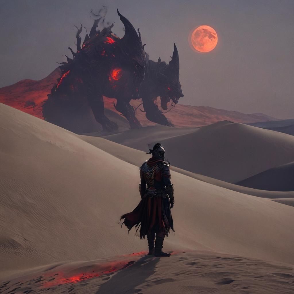 Mystic Djinn Chacal Portrait in Dark Fantasy Style