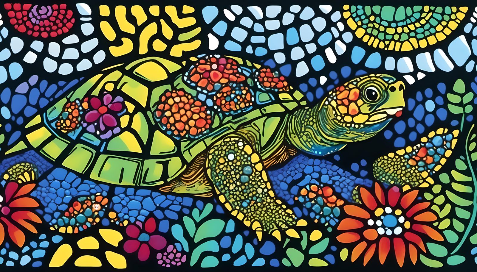 Mystical Crystal Turtle in Ethereal Forest